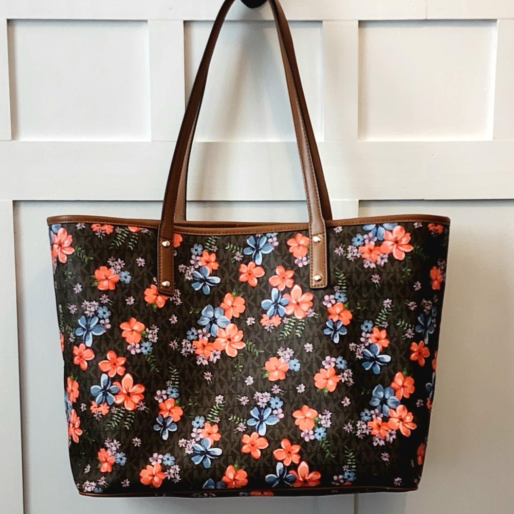 Floral Brown Tote Bag